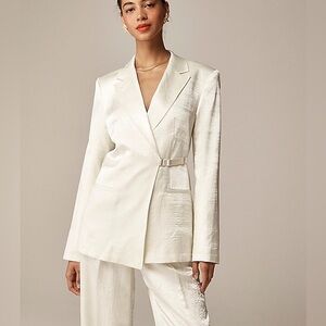 J. Crew Cream Satin Suit Set